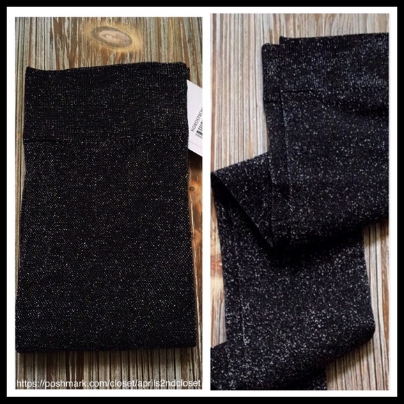 BLACK OVER THE KNEE TALL SPARKLE BOOT SOCKS - Picture 5 of 8
